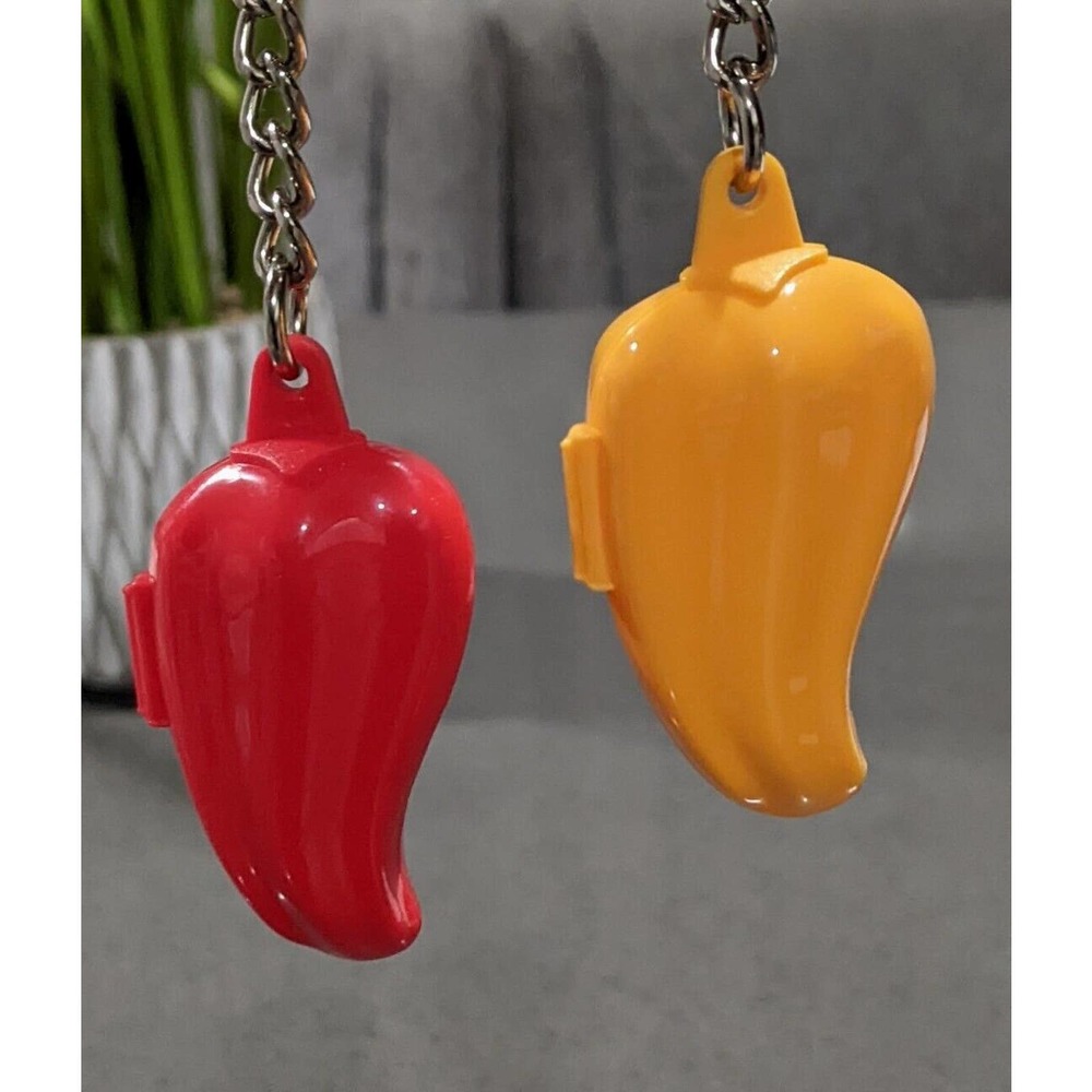 Tupperware Forget Me Not Key Chain Red/Orange Chili Pepper Keeper Keychain